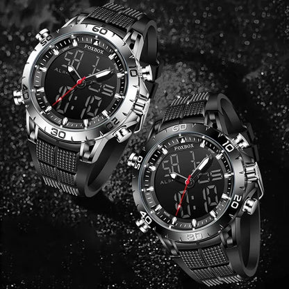 FOXBOX Men Watches Sport Top Brand Luxury Dual Display Quartz Watch Men Military Waterproof Clock Digital Electronic Watch Man - Merit Sell