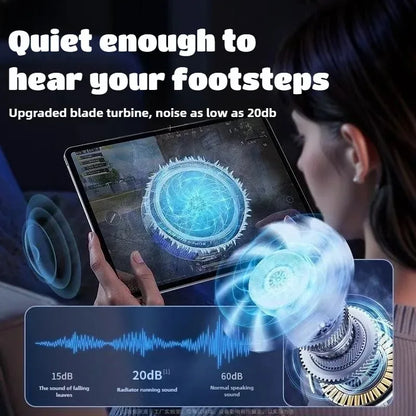 FS12 45W Magnetic Semiconductor Tablet Cooler Large Area AI Powerful Cooling Fan Radiator for IPad Gaming with RGB Colorf Lights - Merit Sell