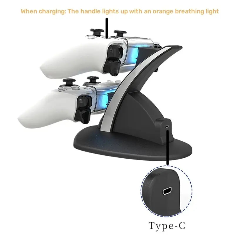 Fast Charging For PS5 Controller Gamepad Dual charging For Playstation 5 Controller Charger Dock Stand Accsessories - Merit Sell