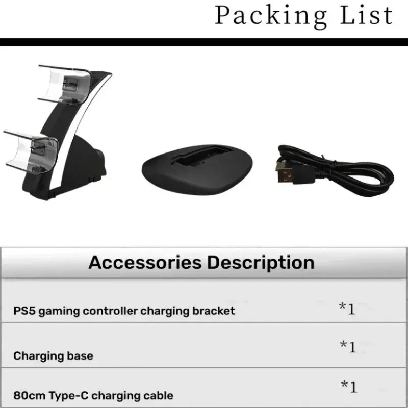 Fast Charging For PS5 Controller Gamepad Dual charging For Playstation 5 Controller Charger Dock Stand Accsessories - Merit Sell