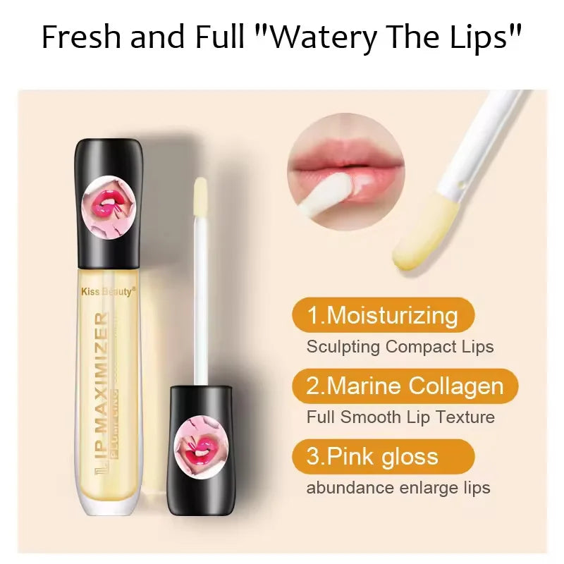 Fast Volumising Lip Plumper Serum Sexy Lip Oil Gloss Increase Lip Elasticity Reduce Fine Lines Brighten Moisturizing Lip Care - Merit Sell
