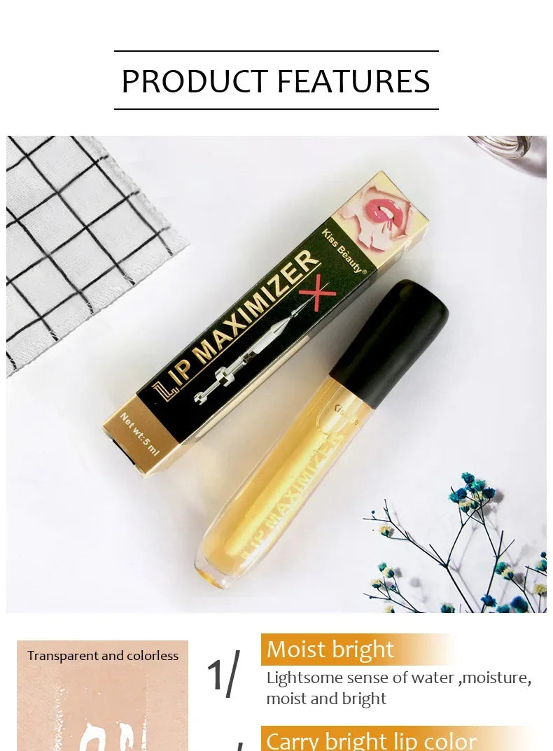 Fast Volumising Lip Plumper Serum Sexy Lip Oil Gloss Increase Lip Elasticity Reduce Fine Lines Brighten Moisturizing Lip Care - Merit Sell