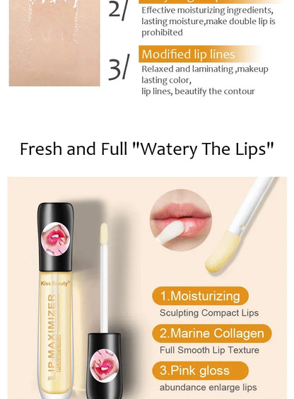 Fast Volumising Lip Plumper Serum Sexy Lip Oil Gloss Increase Lip Elasticity Reduce Fine Lines Brighten Moisturizing Lip Care - Merit Sell