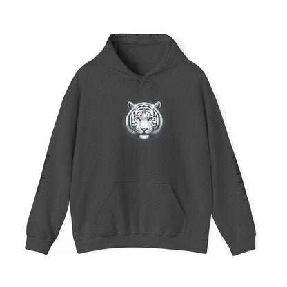 Fearless White Tiger Hoodie — 'FEARLESS' Graphic Hooded Sweatshirt