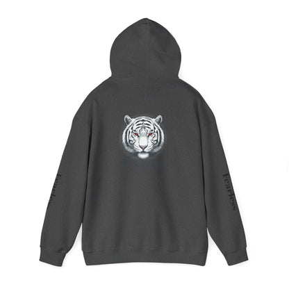 Fearless White Tiger Hoodie — 'FEARLESS' Graphic Hooded Sweatshirt