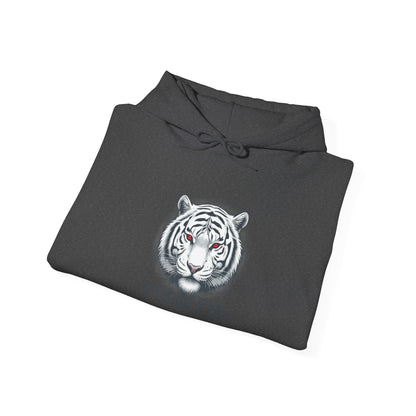 Fearless White Tiger Hoodie — 'FEARLESS' Graphic Hooded Sweatshirt