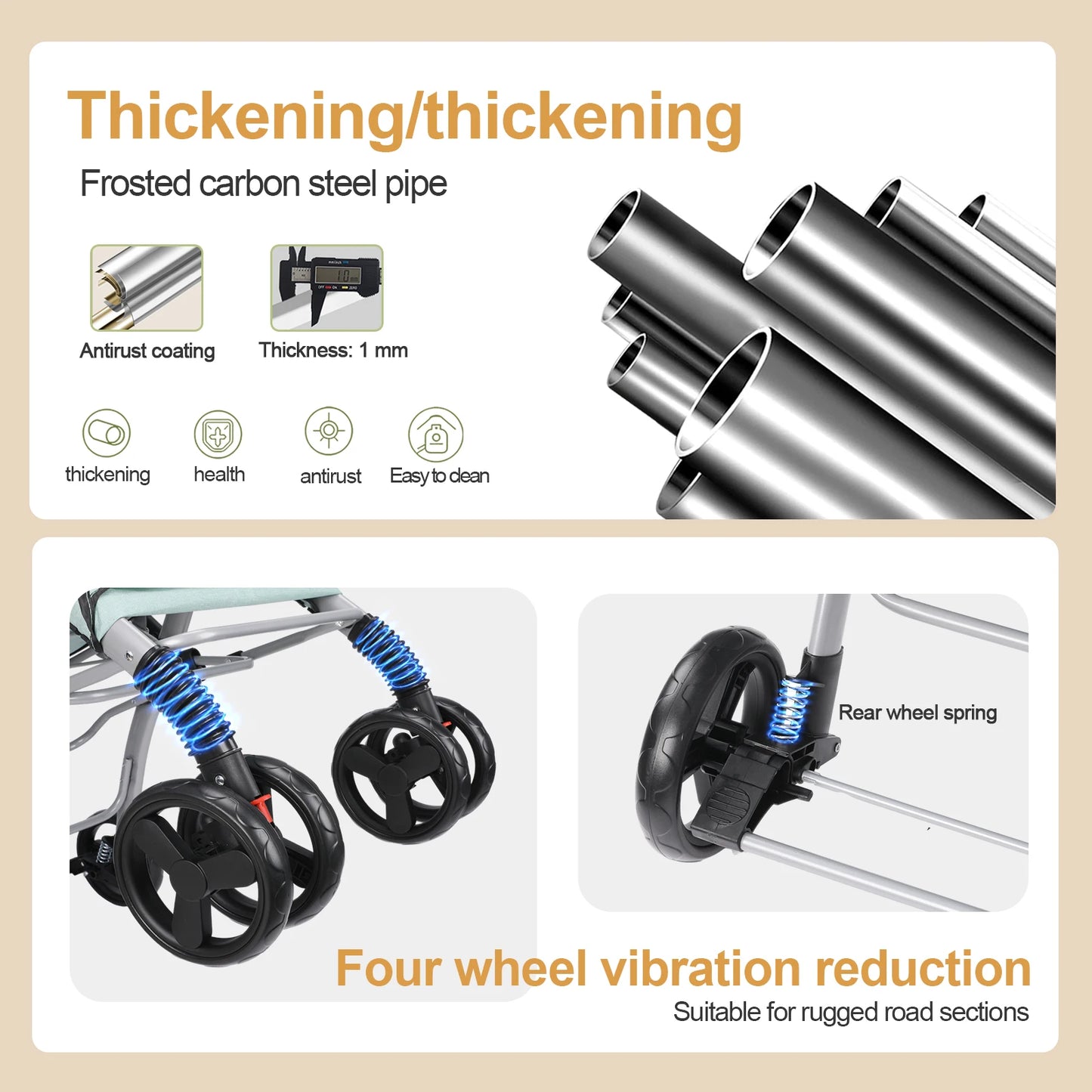 Foldable Cat Dog Stroller Detachable Easy Assembly Pet Travel Carrier W/Shock Absorption Folding Resistant to dirt - Merit Sell