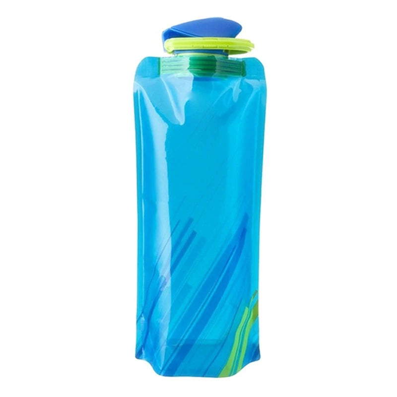 Foldable Water Bottles Flexible Reusable Travel Water Bottle Plastic Water Pouch Soft Flask Water Bag With Carabiner Clip - Merit Sell