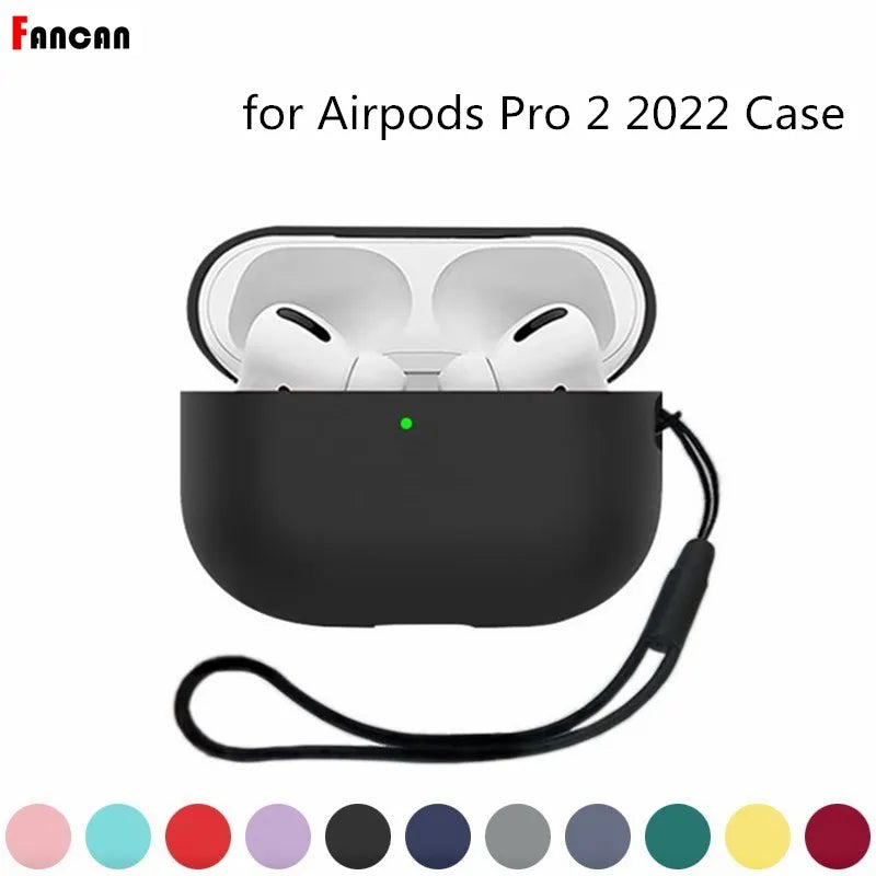 For AirPods Pro 3 2025 Case Silicone Protector for airpods Pro Front LED Visible Pro 2 Case cover with Lanyard for airpods pro 2 - Merit Sell