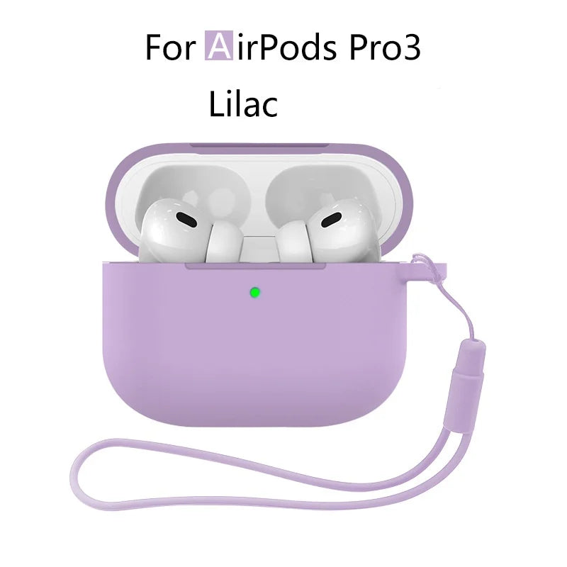 For AirPods Pro 3 2025 Case Silicone Protector for airpods Pro Front LED Visible Pro 2 Case cover with Lanyard for airpods pro 2 - Merit Sell