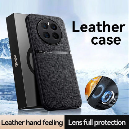 For Hauwei Mate50pro 4G Case Magnetic Car Holder Shockproof Phone Case For Huawei Mate50 Mate 50 Pro 50pro 4G Leather Back Cover - Merit Sell