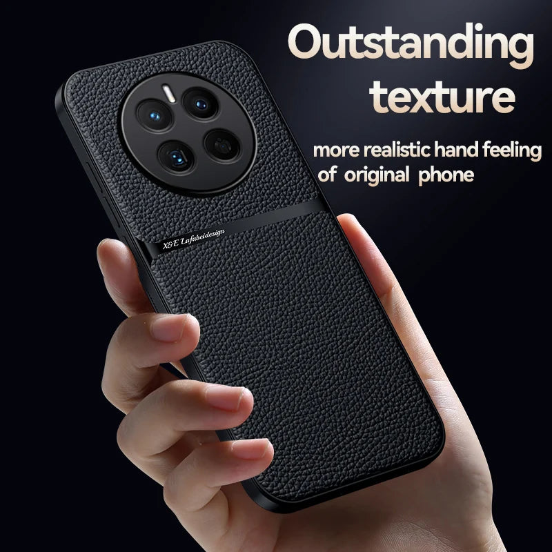 For Hauwei Mate50pro 4G Case Magnetic Car Holder Shockproof Phone Case For Huawei Mate50 Mate 50 Pro 50pro 4G Leather Back Cover - Merit Sell