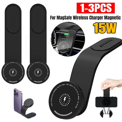 For MagSafe Car Phone Holder Magnetic Wireless Charger 15W Fast Charging Car Charger Holder For iPhone 16 15 14 13 Pro - Merit Sell