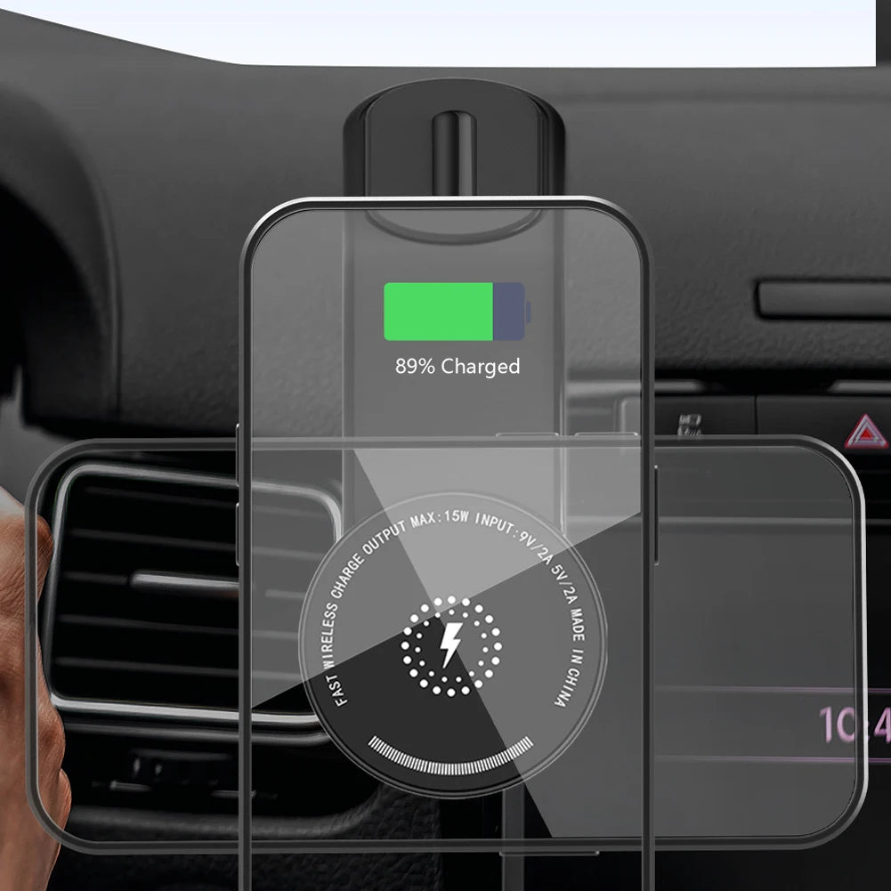 For MagSafe Car Phone Holder Magnetic Wireless Charger 15W Fast Charging Car Charger Holder For iPhone 16 15 14 13 Pro - Merit Sell