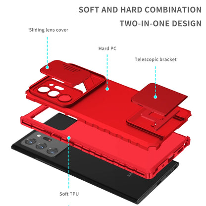 For Samsung Galaxy Note20 Ultra Case Armor Kickstand Phone Case For Samsung Note20Ultra Note 20 Slide Camera Protect Back Cover - Merit Sell