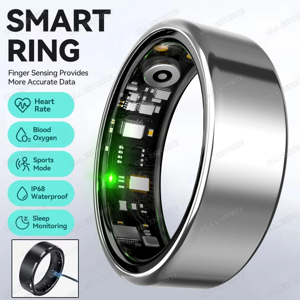 For  Smart Ring Men Women Bluetooth Monitor Blood HeartRate Blood Oxygen Monitor Smartring MultiSport 5ATM Waterproof 2025 - Merit Sell