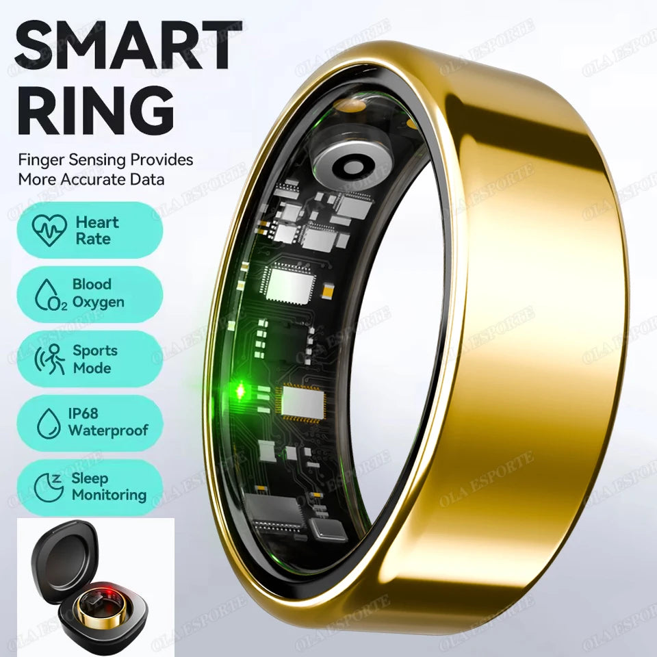 For  Smart Ring Men Women Bluetooth Monitor Blood HeartRate Blood Oxygen Monitor Smartring MultiSport 5ATM Waterproof 2025 - Merit Sell