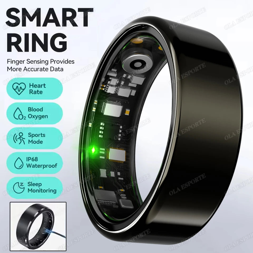 For  Smart Ring Men Women Bluetooth Monitor Blood HeartRate Blood Oxygen Monitor Smartring MultiSport 5ATM Waterproof 2025 - Merit Sell