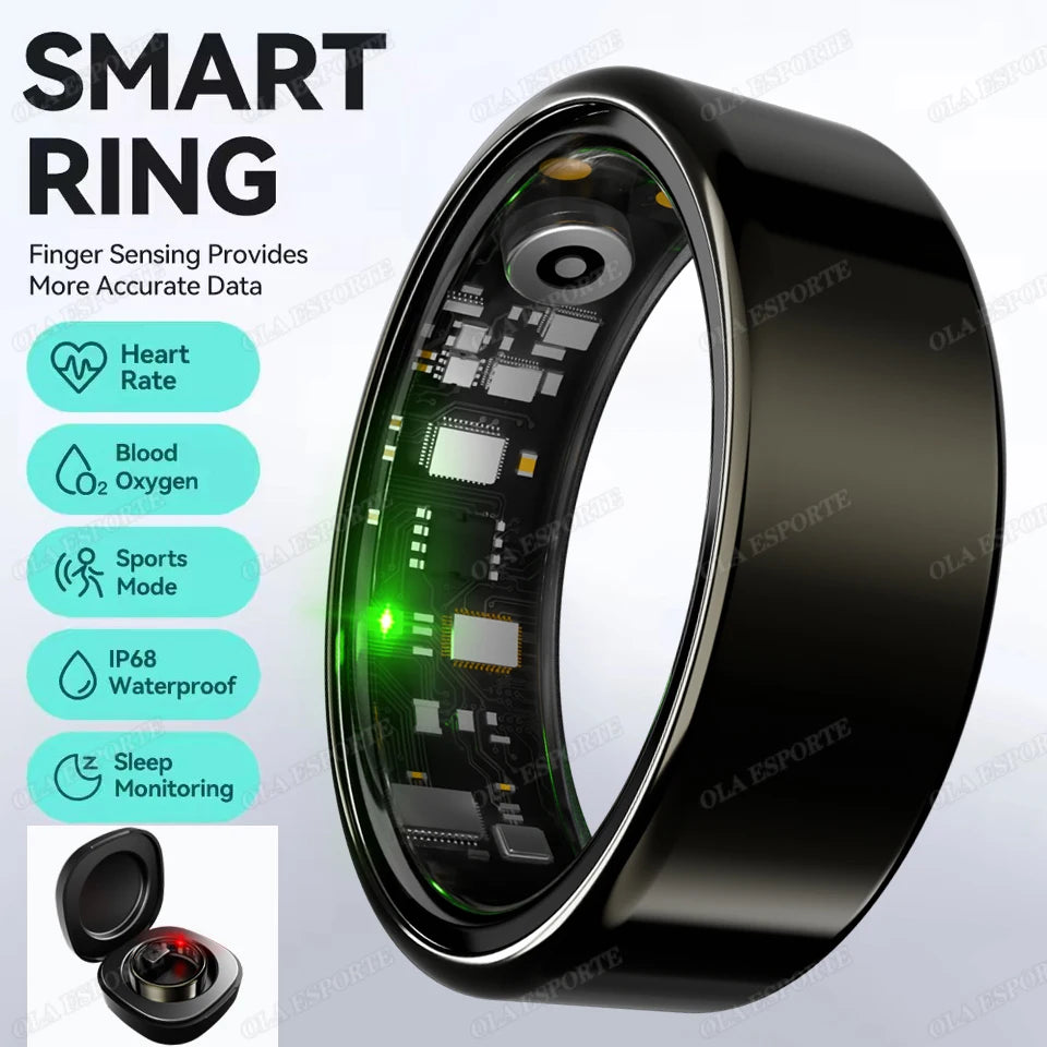 For  Smart Ring Men Women Bluetooth Monitor Blood HeartRate Blood Oxygen Monitor Smartring MultiSport 5ATM Waterproof 2025 - Merit Sell