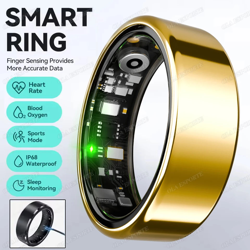 For  Smart Ring Men Women Bluetooth Monitor Blood HeartRate Blood Oxygen Monitor Smartring MultiSport 5ATM Waterproof 2025 - Merit Sell