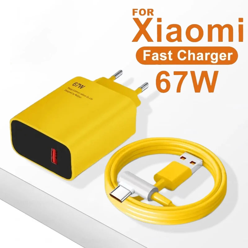 For Xiaomi Original 67W USB Super Fast Charger Power Adapter Mi 12 11 6A Type C Cable POCO X5 X4 Pro Redmi Note 9 10 11 Charging - Merit Sell