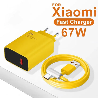 For Xiaomi Original 67W USB Super Fast Charger Power Adapter Mi 12 11 6A Type C Cable POCO X5 X4 Pro Redmi Note 9 10 11 Charging - Merit Sell