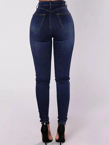 Full Size High-Waisted Double-Breasted Skinny Jeans Plus Size - Merit Sell