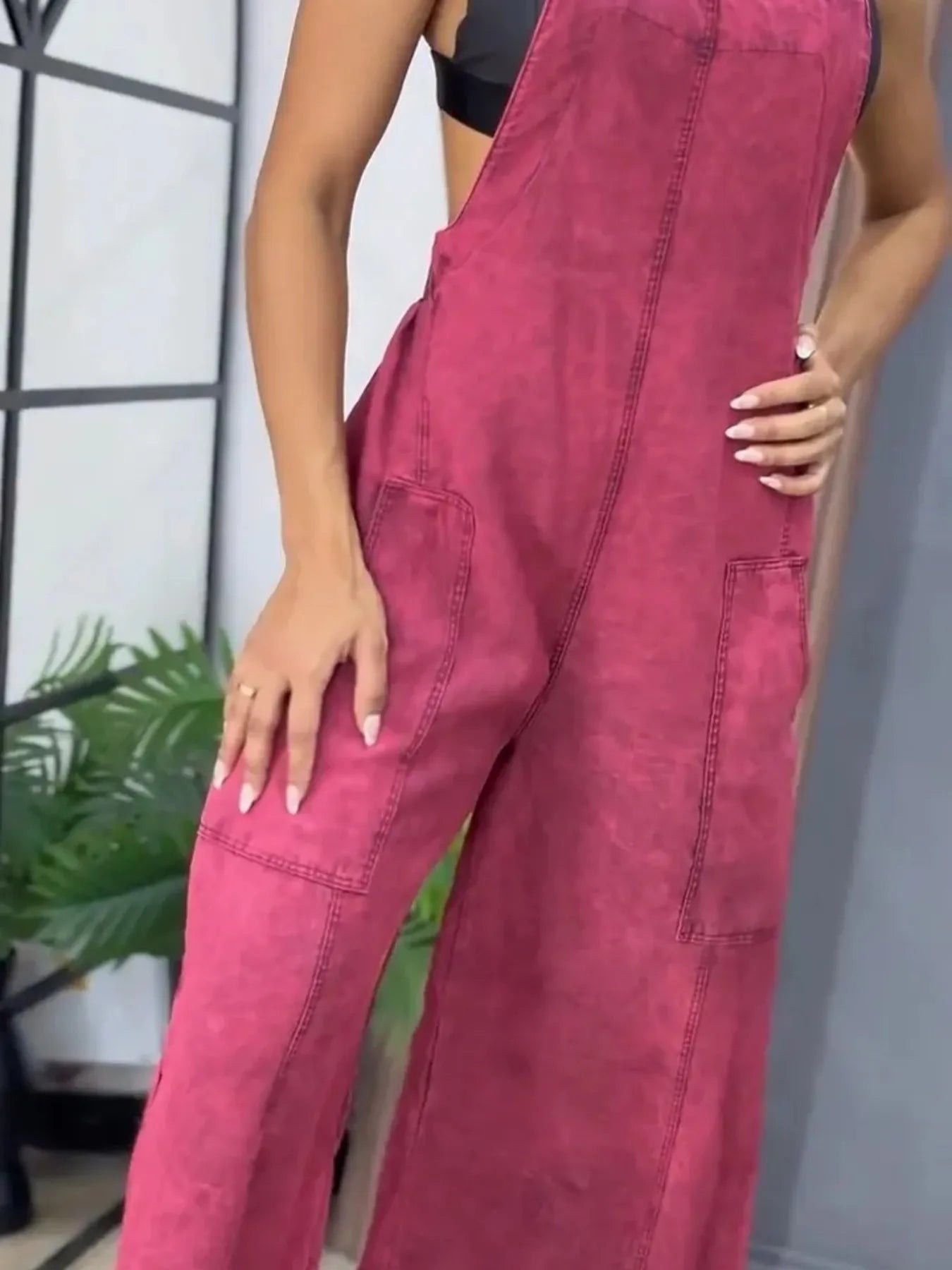 Full Size Wide Leg Washed Denim Overalls Plus Size - Merit Sell