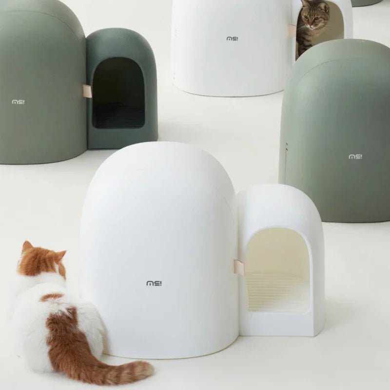Fully Enclosed Extra Large Cat Litter Box Anti-odor Cat Toilet Simple Style Cat Litter Box Pet Supplies Eco-friendly Material - Merit Sell