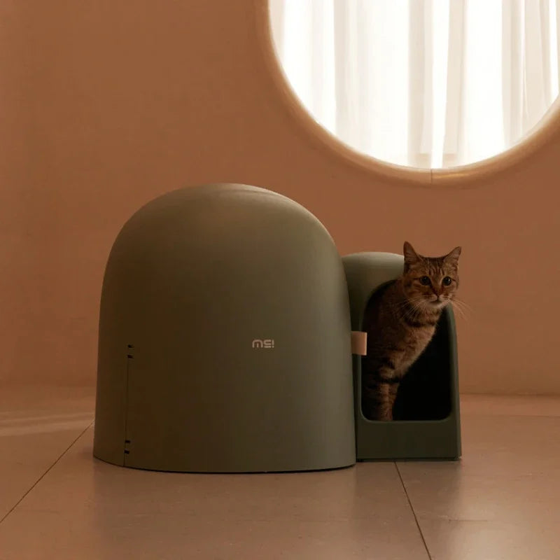 Fully Enclosed Extra Large Cat Litter Box Anti-odor Cat Toilet Simple Style Cat Litter Box Pet Supplies Eco-friendly Material - Merit Sell