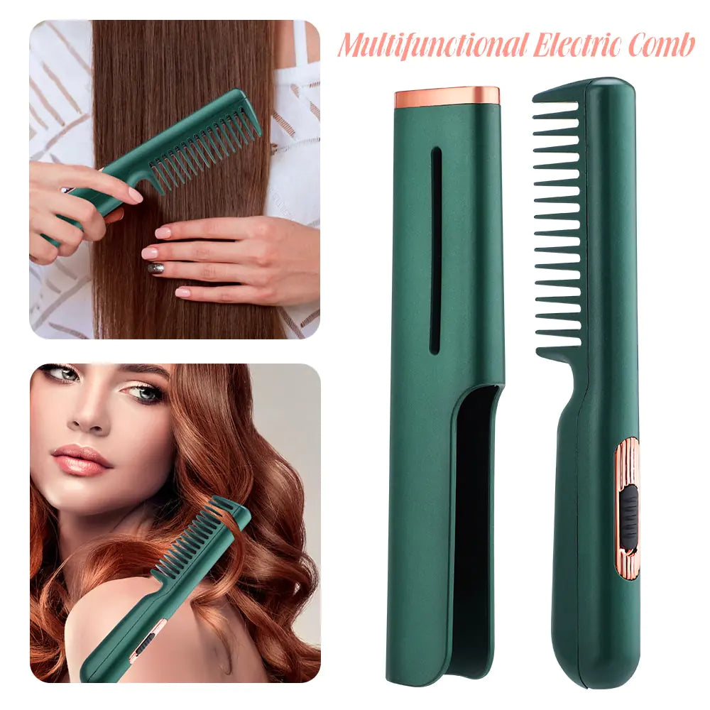 2-in-1 USB Heated Hair Comb | Smooth & Style Anywhere