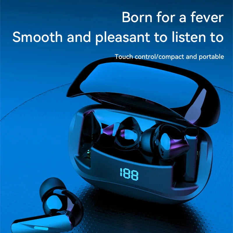 Gaming Headset M60 TWS Sports Headphones Waterproof in Ear Earphones LED Display Wireliess Stereo Earbuds With Microphone - Merit Sell