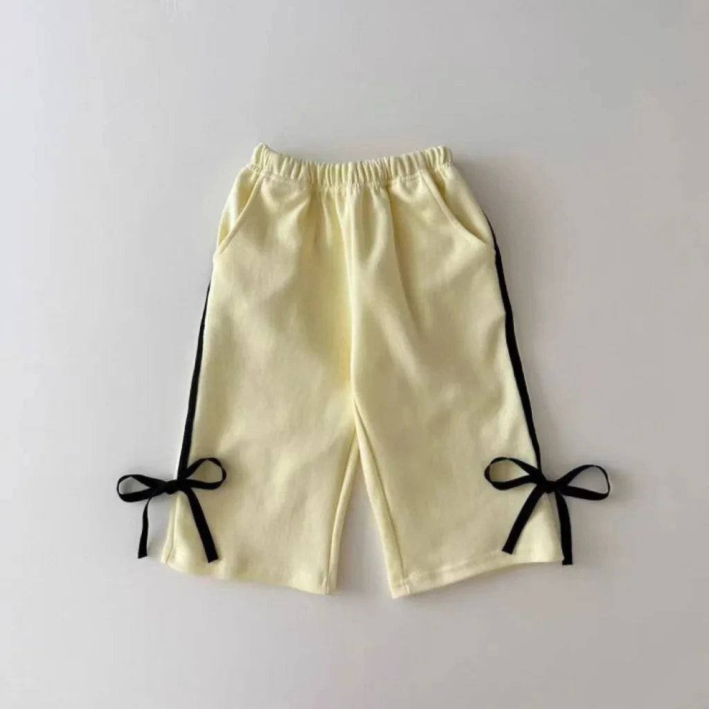 Girls Korean version Spring New Long Sleeve Clothes Set Baby Girls Bow patchwork pure cotton Casual 2pcs Suit Kids Sports Outfit - Merit Sell