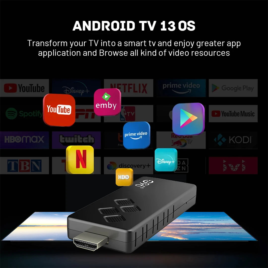 Global Version Android13 AllwinnerH313 Smart TV Stick Netflix IATV 4K HDR10+ Dual 2.4G5GWifi Youtube Streaming Media Player Q2 - Merit Sell