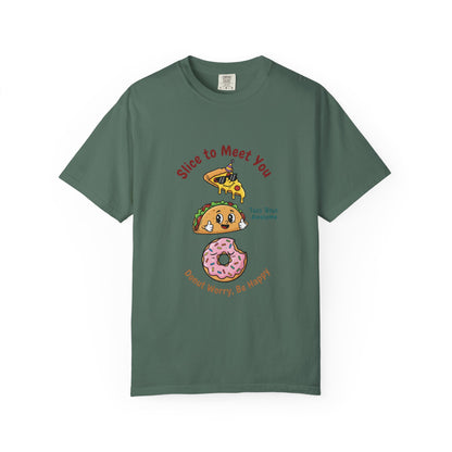 Graphic T-Shirt — "Slice to Meet You" Pizza, Taco & Donut Cute Food Tee