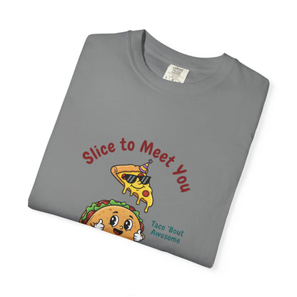 Graphic T-Shirt — "Slice to Meet You" Pizza, Taco & Donut Cute Food Tee