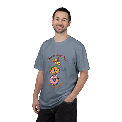 Graphic T-Shirt — "Slice to Meet You" Pizza, Taco & Donut Cute Food Tee