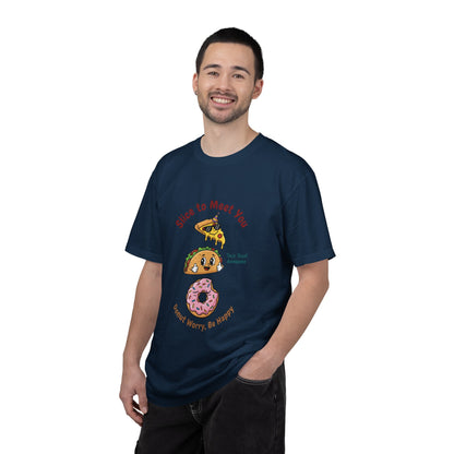 Graphic T-Shirt — "Slice to Meet You" Pizza, Taco & Donut Cute Food Tee