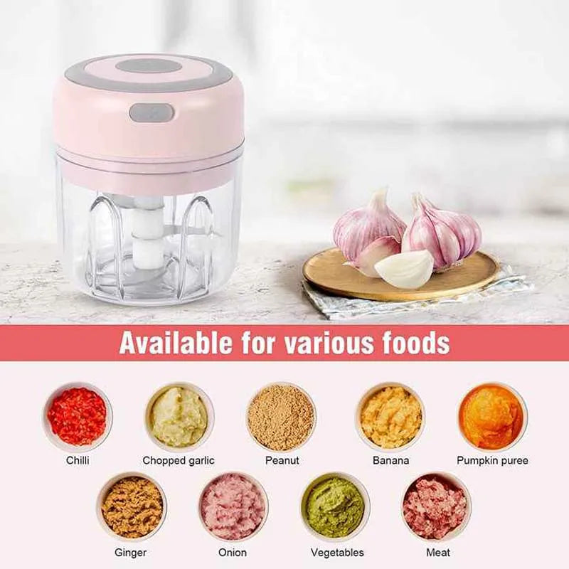 Grinder Household Rechargeable Multifunction Meat Vegetable Garlic And Ginger Crusher Mini Cordless Food Electric Grinder - Merit Sell