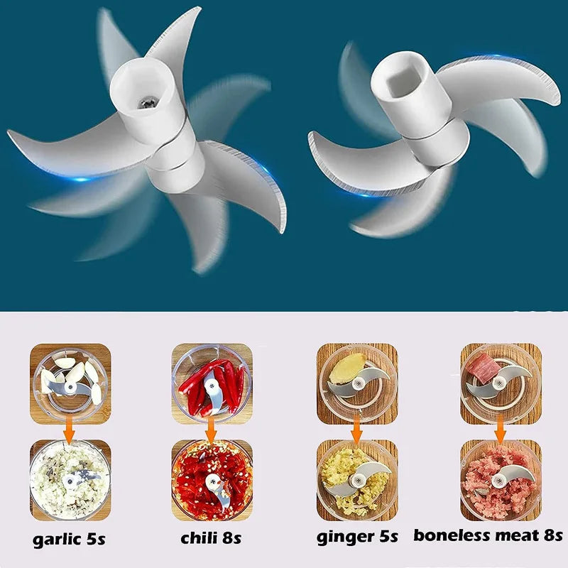 Grinder Household Rechargeable Multifunction Meat Vegetable Garlic And Ginger Crusher Mini Cordless Food Electric Grinder - Merit Sell