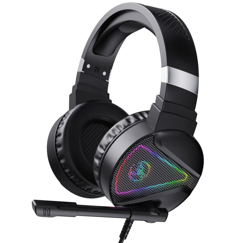 F16 Wired USB Gaming Headset with RGB Illuminated Microphone 7.1 Multicolor Light for PC for DJs and Gamers on PS4 PS3