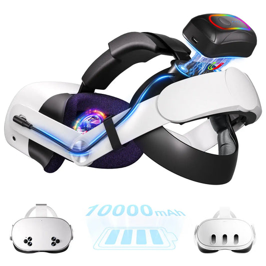 Sale Cool RGB 10000mAh Battery Head Strap for Meta for VR Accessories 3s/3 Magnetic Design Game Accessories