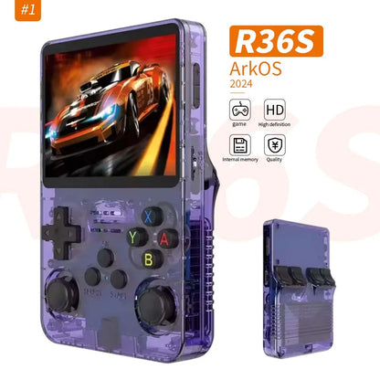 Hot R36S Handheld Game Player 128GB 25000Games Classic Retro Video Game Console 3.5 Inch Screen Portable Handheld Gaming Console
