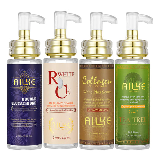 AILKE Hydrating & Brightening Serum for Dark Spots, Fine Lines and Wrinkles, With Collagen, Glutathione, For Face and Body Use