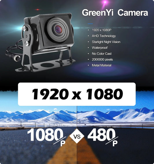 GreenYi HD AHD 1920*1080P Starlight Night Vision Truck Bus Rear View Reverse Backup Vehicle AHD Camera