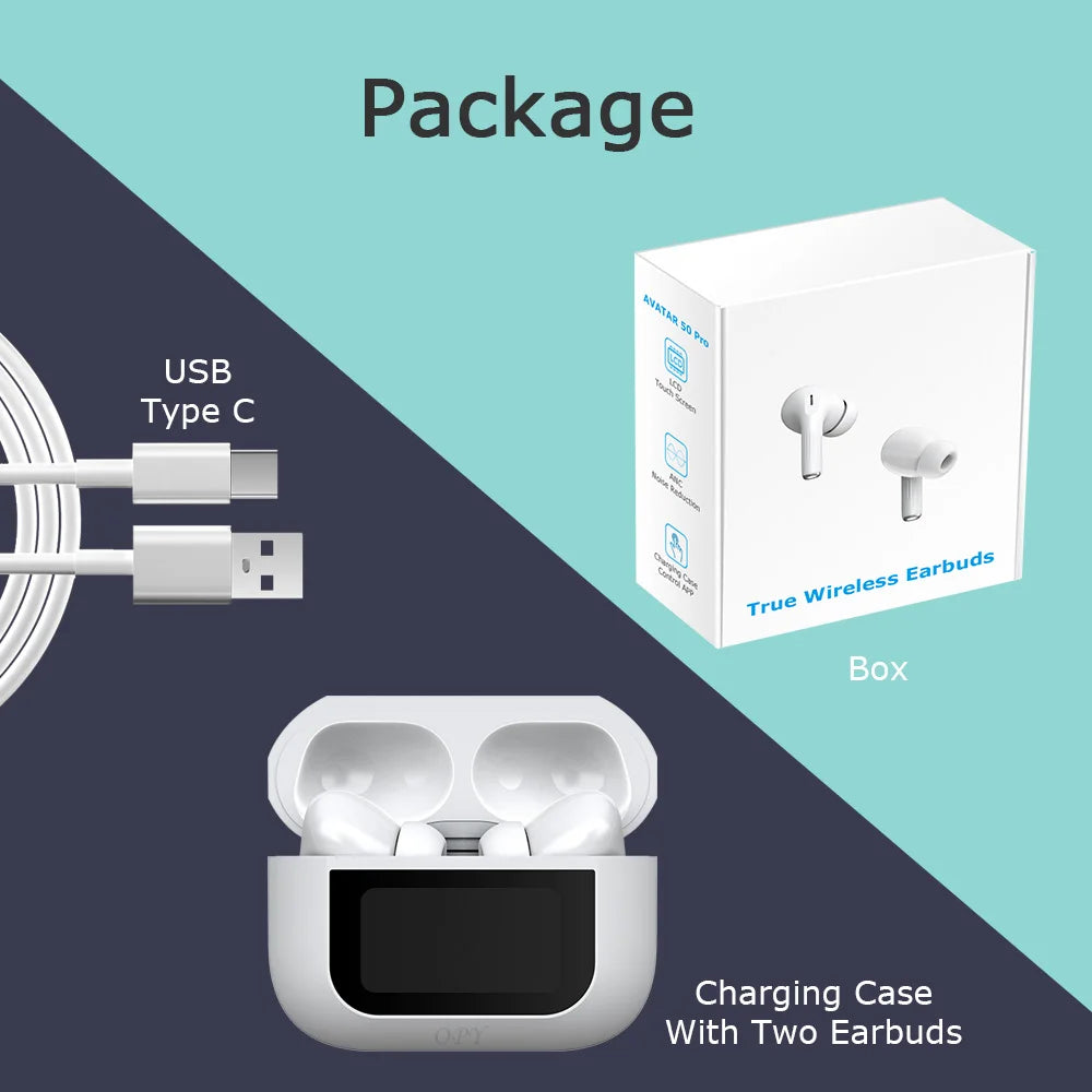 Active Cancelling Y60 Y32 Pro X70 In-Ear Gaming Headset Wireless Earphones with Digital Display Battery Indicator JL Chipset
