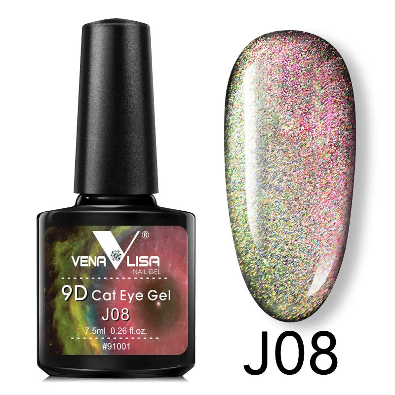 Venalisa 9D Cat Eye Nail Gel Polish Super Sparkle Effect Galaxy Starry Nail Manicure Magnetic Magic Semi Permanent Gel Varnish