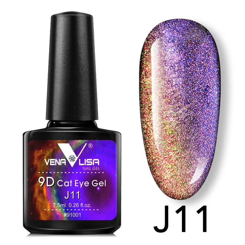 Venalisa 9D Cat Eye Nail Gel Polish Super Sparkle Effect Galaxy Starry Nail Manicure Magnetic Magic Semi Permanent Gel Varnish