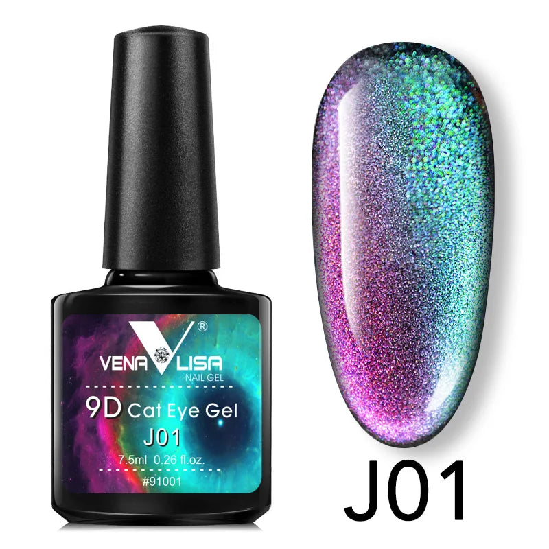 Venalisa 9D Cat Eye Nail Gel Polish Super Sparkle Effect Galaxy Starry Nail Manicure Magnetic Magic Semi Permanent Gel Varnish