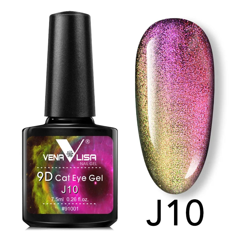 Venalisa 9D Cat Eye Nail Gel Polish Super Sparkle Effect Galaxy Starry Nail Manicure Magnetic Magic Semi Permanent Gel Varnish